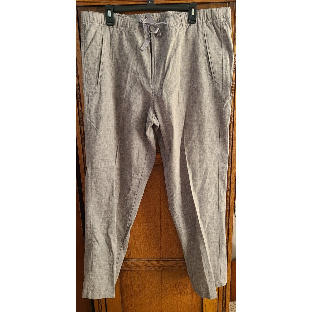 Tasso Elba Island Mens Gray Linen Blend Drawstring Pants XL S/61583 SP17